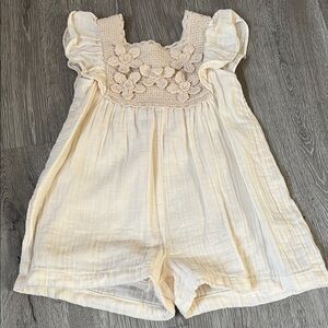 Cream Kids Romper